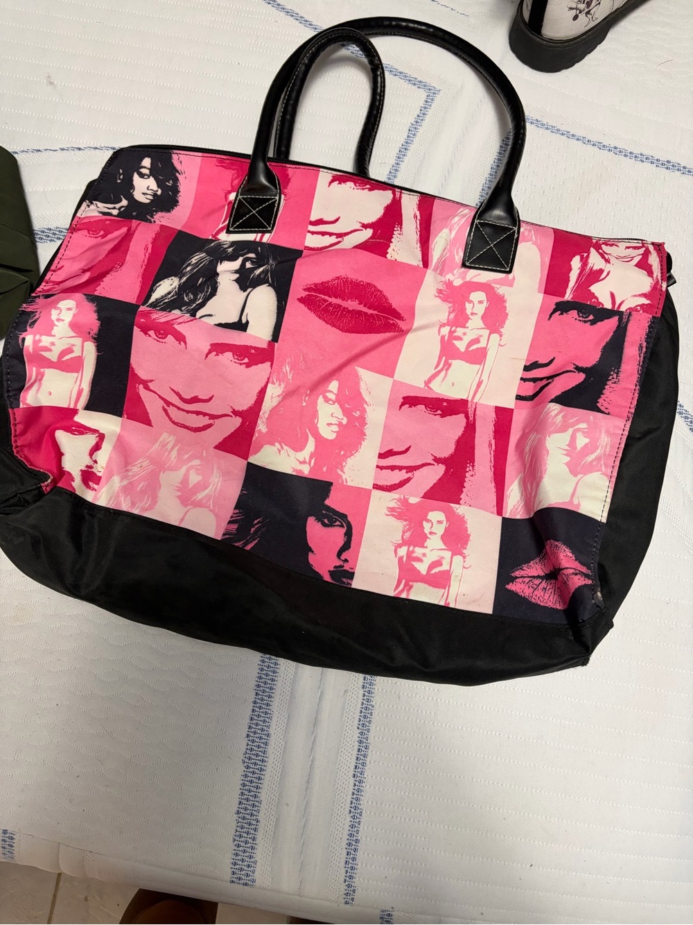 Victoria's Secret Pink & Black Photo-Print Tote